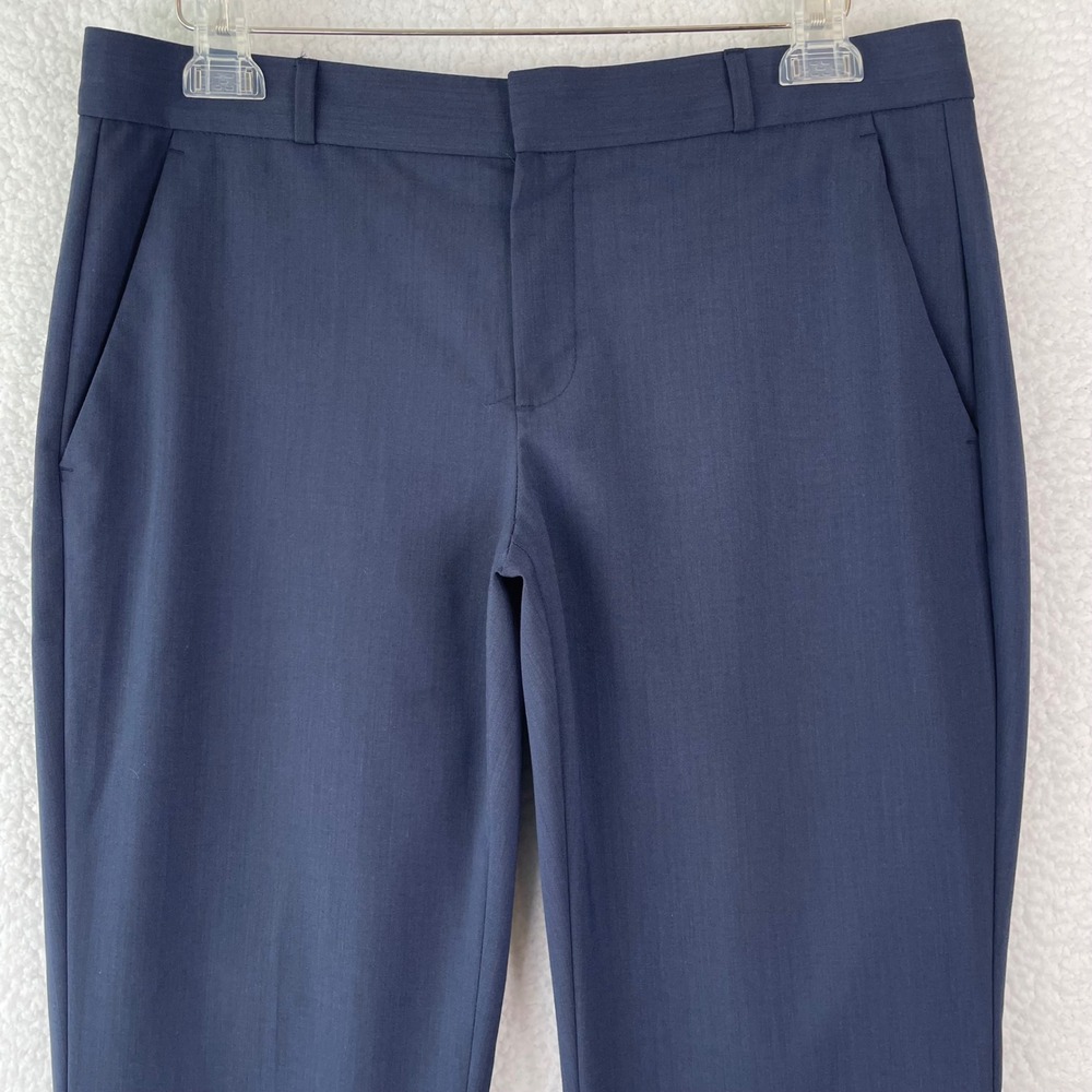 Banana Republic Logan Navy Blue Italian Wool Blend Straight Leg Pants Size 6